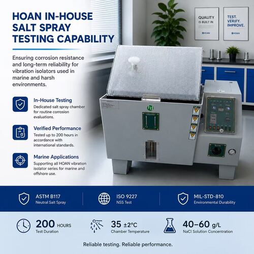 آخرین اخبار شرکت در مورد HOAN لرزش‌گیرهای دریایی را با تست اسپری نمک بهبود می‌بخشد